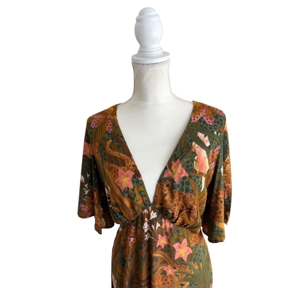 Farm Rio Tropical Jungle Mid Cutout Dress - Picture 7 of 14